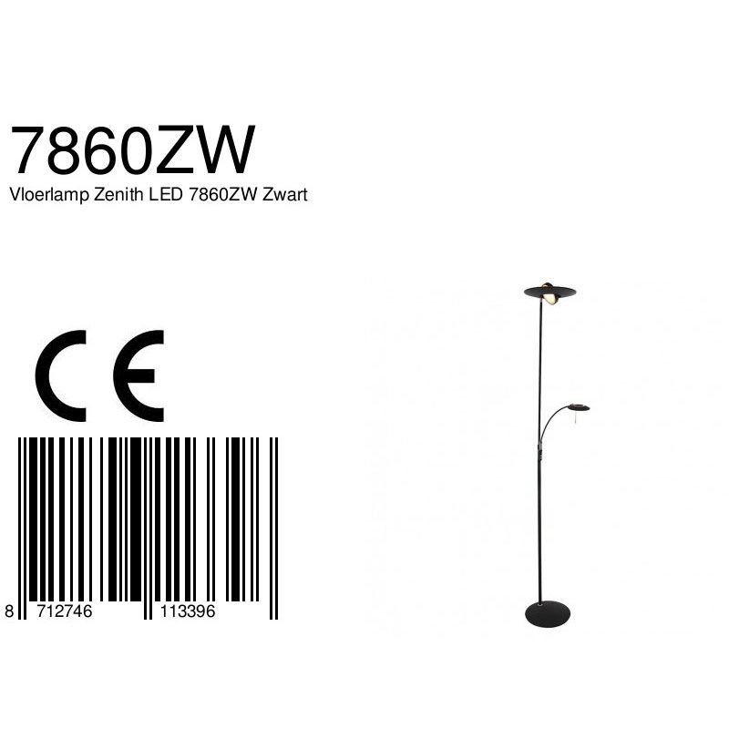 Reading lamp Zenith LED black Steinhauer 8712746113396
