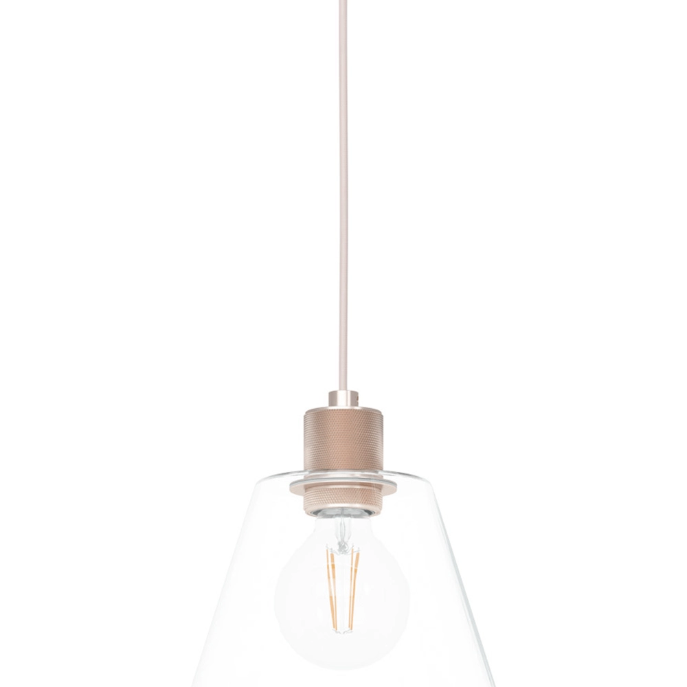 Glass hanging lamp Copley rose gold
