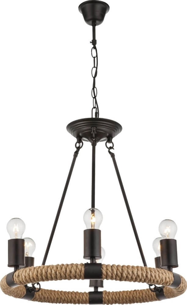 Rural chandelier Ulleu Ø 50cm with rope Globo 9007371350797