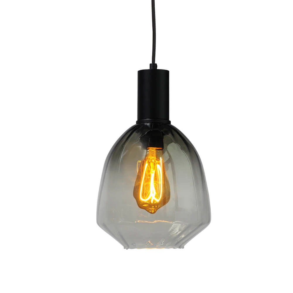 3-light hanging lamp - black - Porto with Nicolette glasses Masterlight 8718121270098