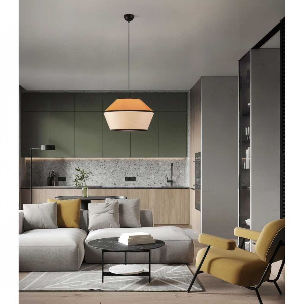 Pendant lamp Veliss white with yellow Lyora 5212017493859