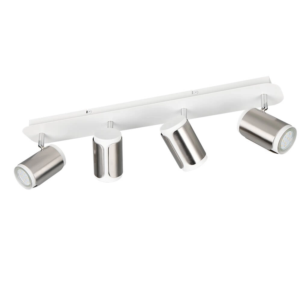 4-light surface-mounted spot Gillan nickel with white Trio 4017807640496
