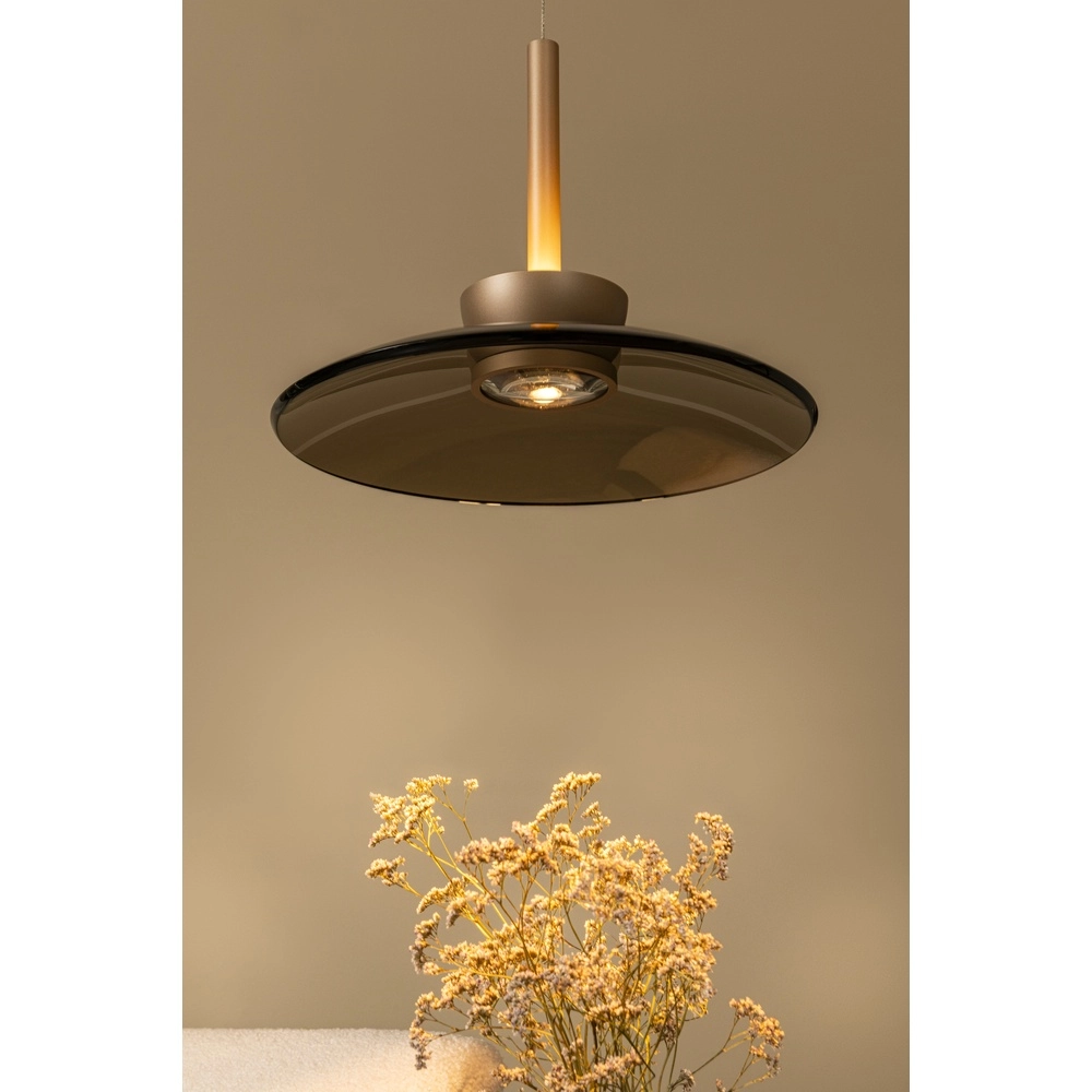 Glass led pendant light Santiago Ø 32cm - champagne Premium by Lucide 5411212221919