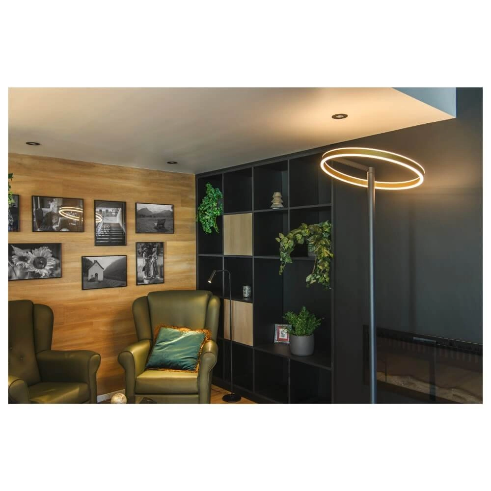Black with gold design floor lamp One Straight SLV 4024163265539