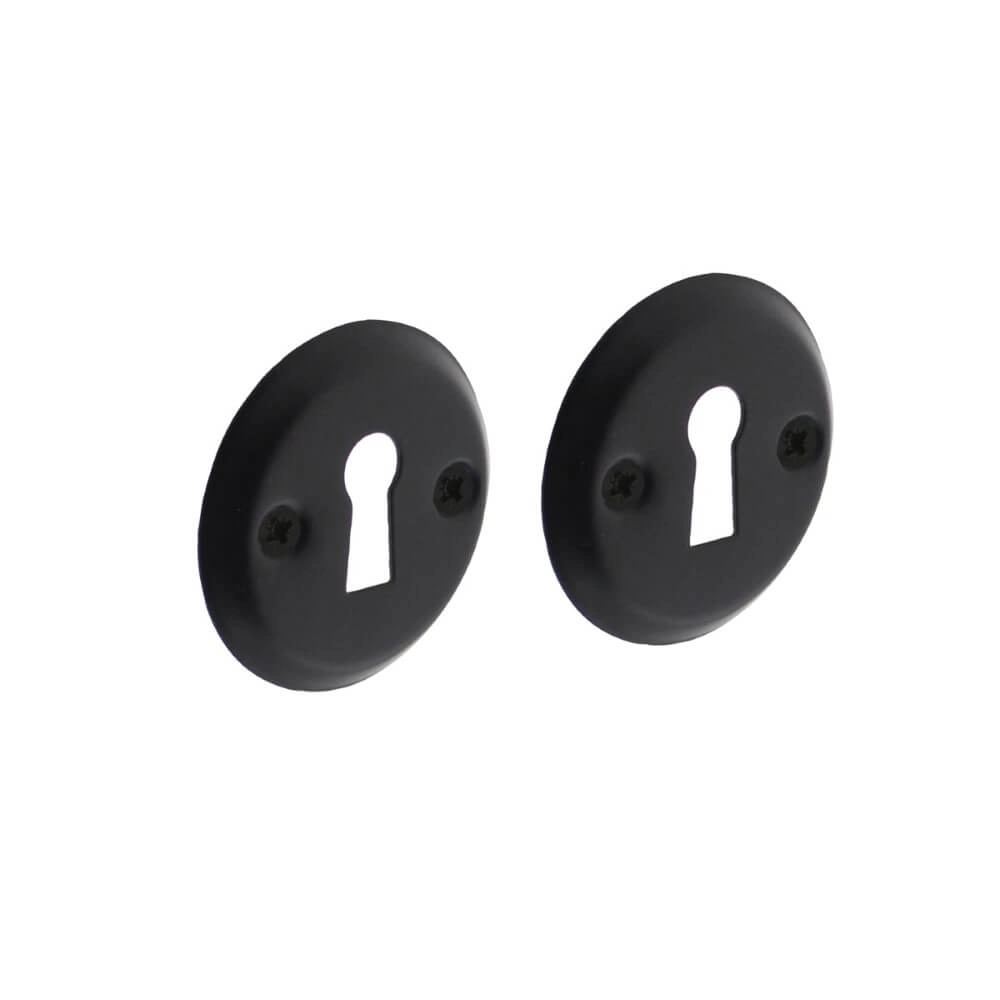 Set of 2 key rosettes Tira Round Black Screw