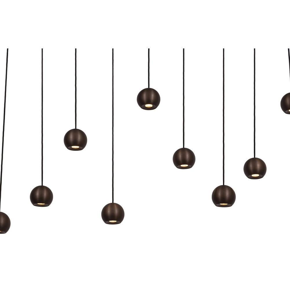 Design pendant lamp Montana 13-light coffee brown Premium by Lucide 5411212680150