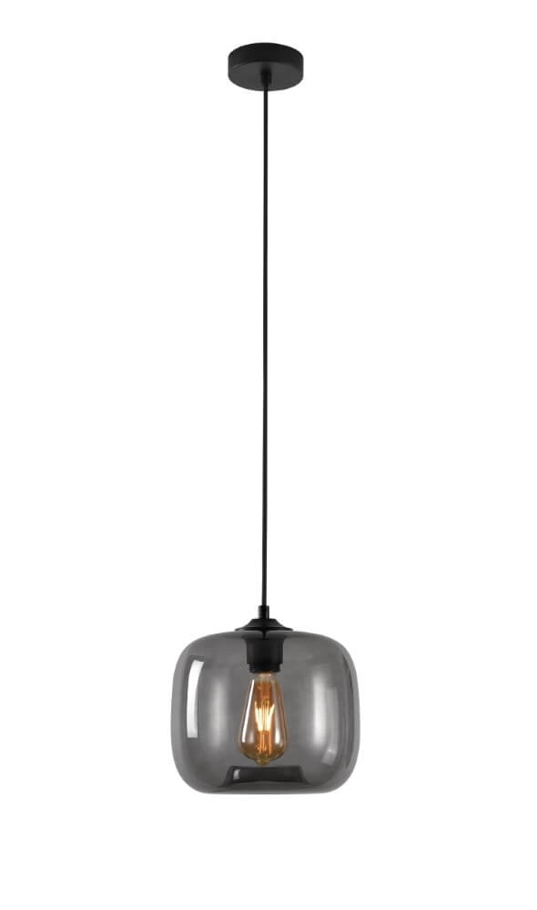 Hanging lamp Preston gray glass Ø 24cm