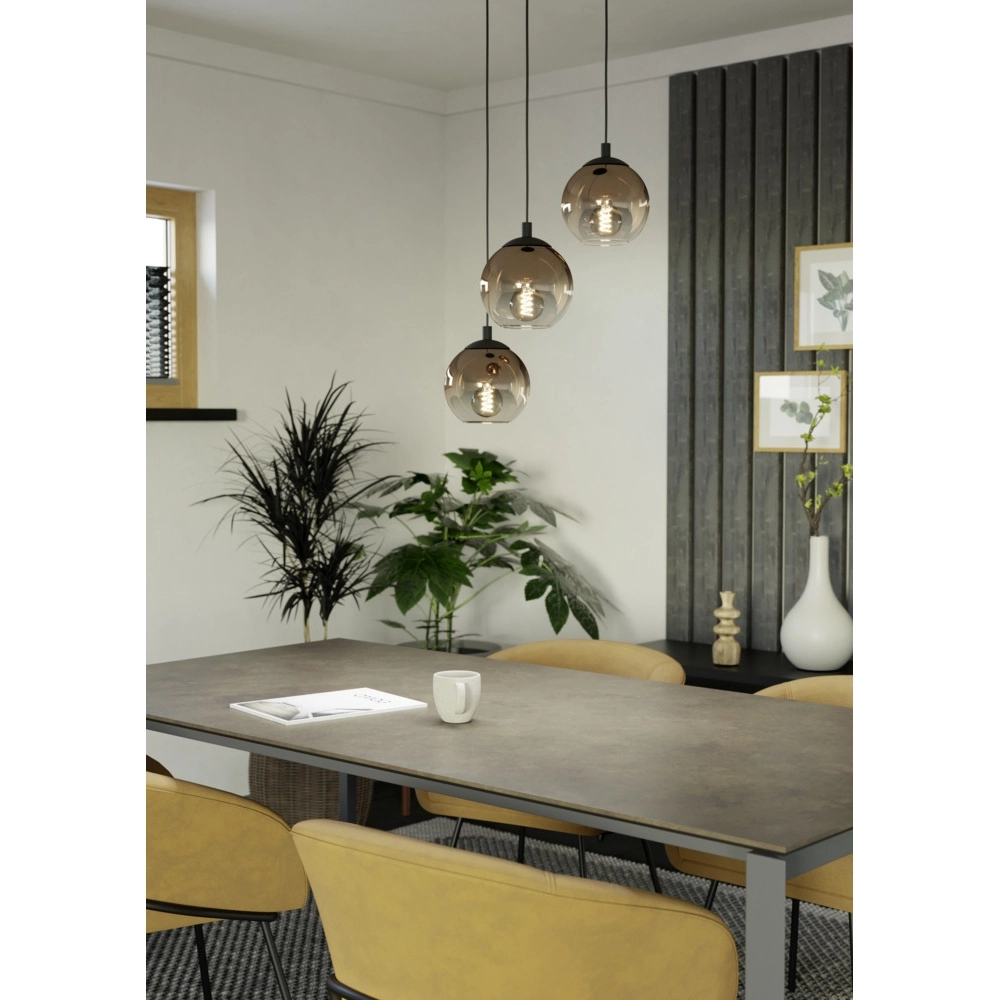 Pendant lamp Ariscani 1 3-light black round Eglo 9008606358069