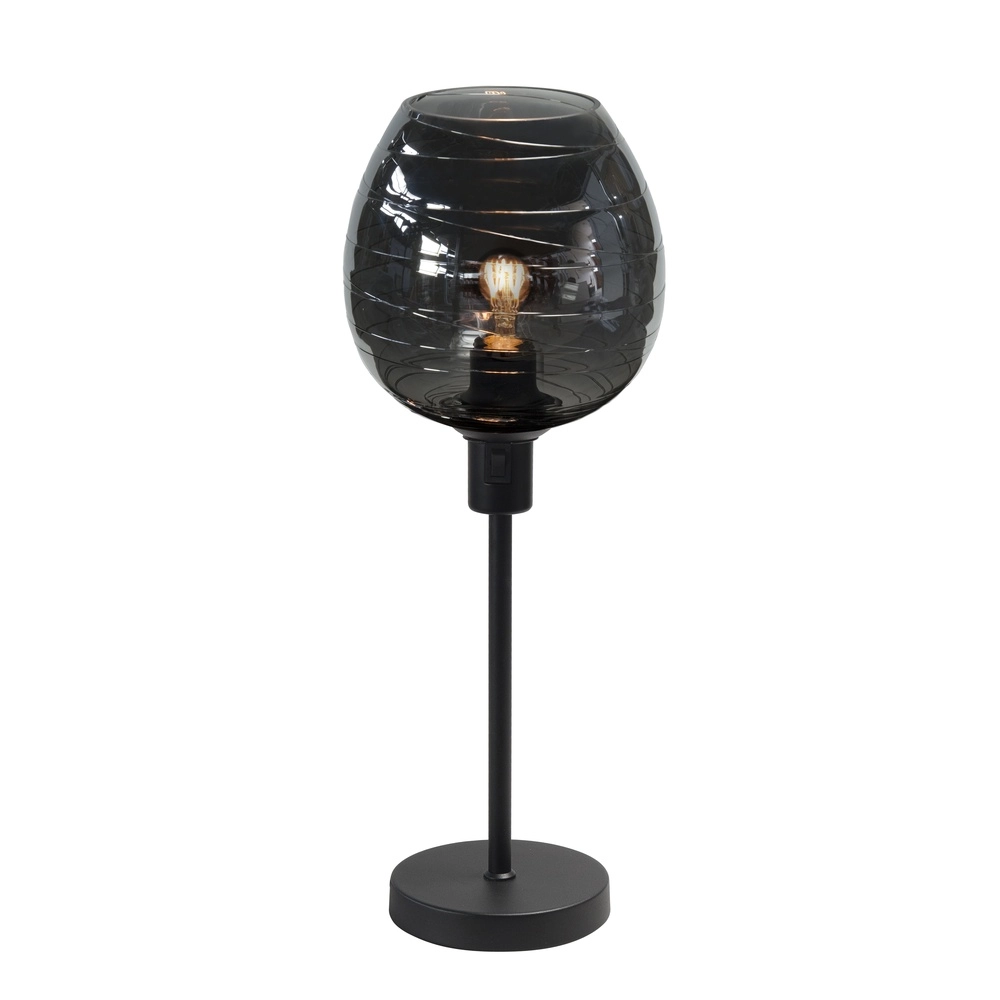 Table lamp Fantasy black with glass Ø 22cm