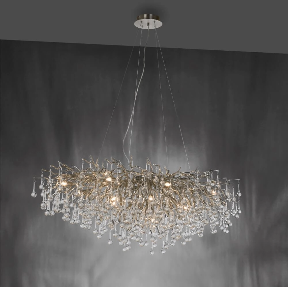 Large chandelier Icicle steel Paul Neuhaus 4012248332924