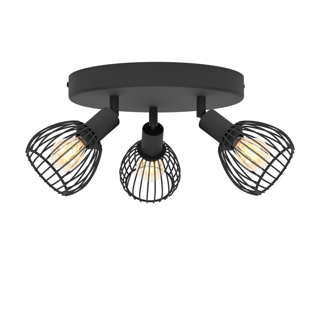 3-light wire lamp spotlight Sonnino black - E14