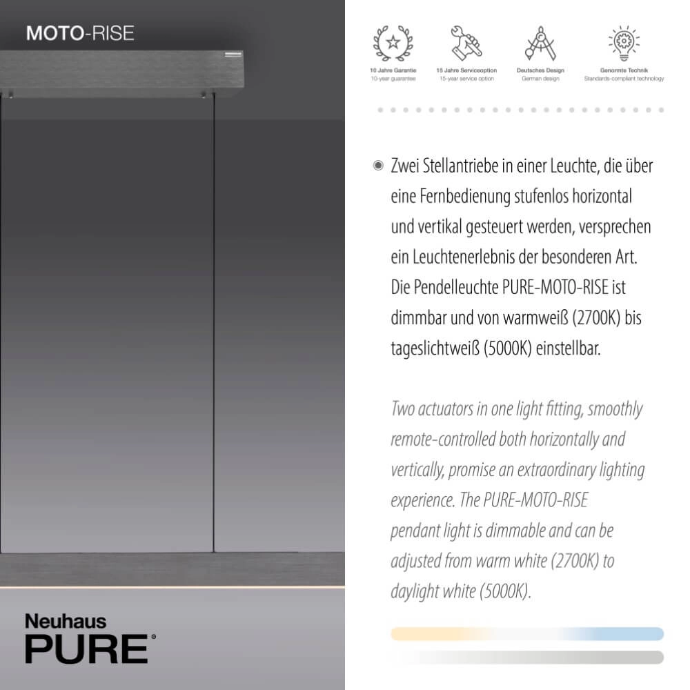 Design hanging lamp Pure Moto-Rise gray Paul Neuhaus 4012248366653