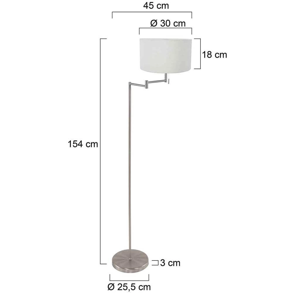 Floor lamp Bella Metal with white shade Steinhauer 8712746174526