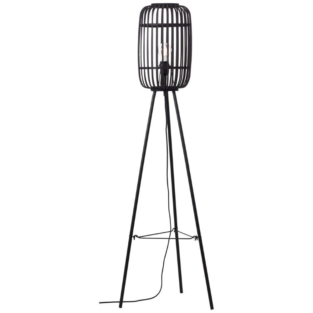 Country tripod floor lamp Woodrow black