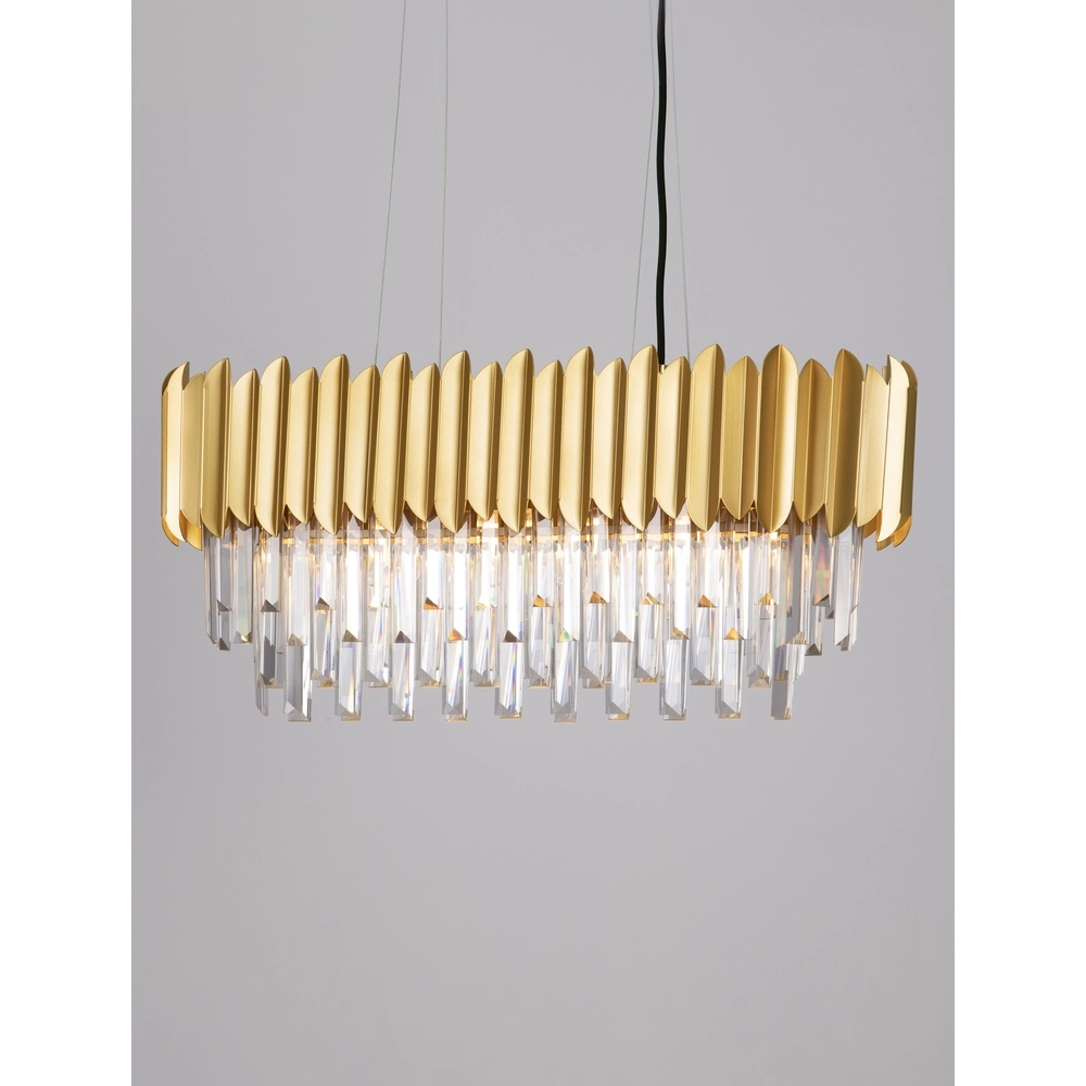 Pendant lamp Magnolia Elongated gold and crystal Lyora 5212017434982