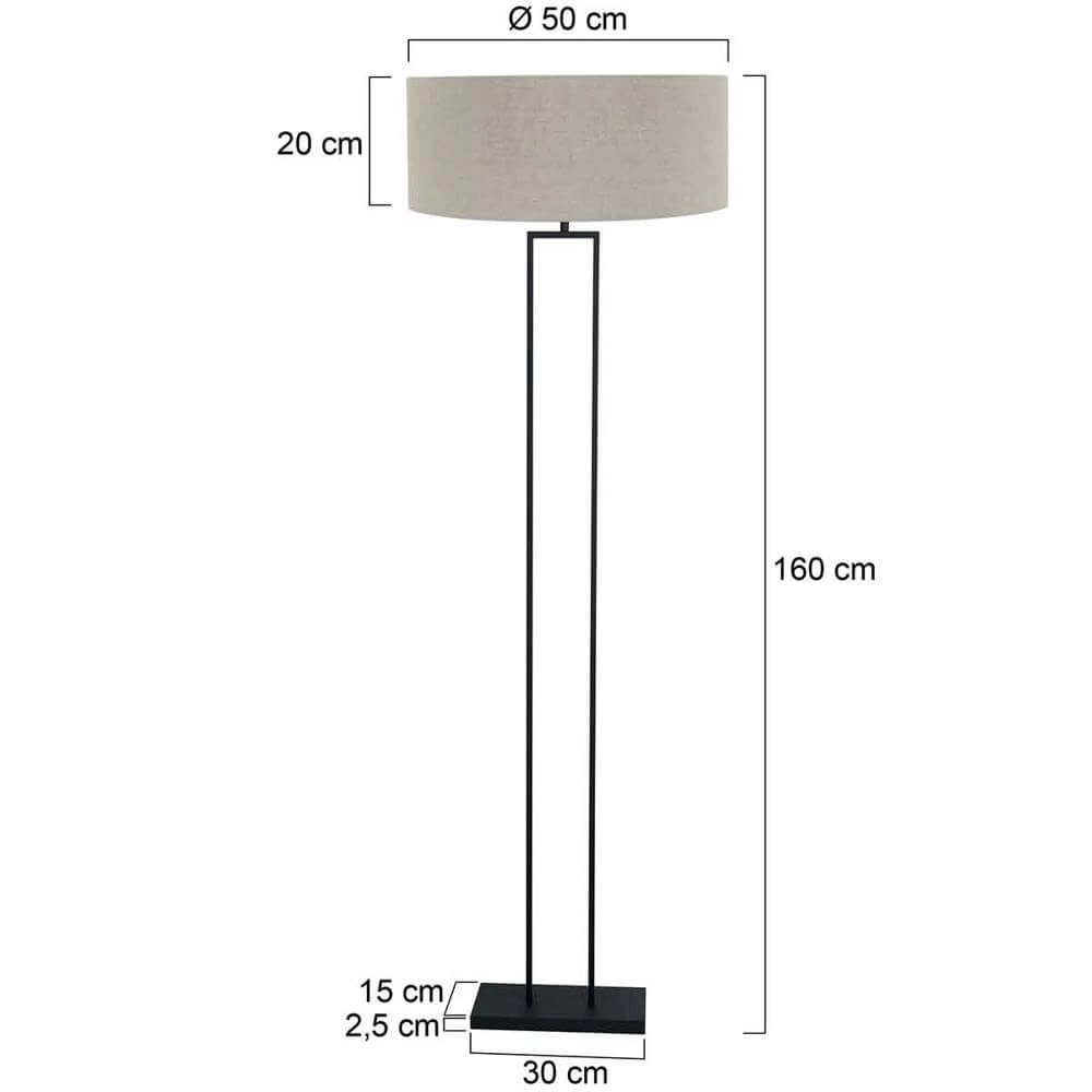 Floor lamp 160cm Stang black with gray hood Steinhauer 8712746173895