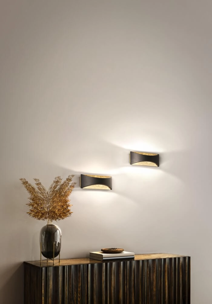 Wall lamp Rio black with gold Fischer & Honsel 4003694305297