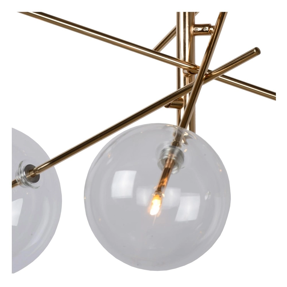6-light pendant lamp Alara Gold with smoke balls Lucide 5411212461025