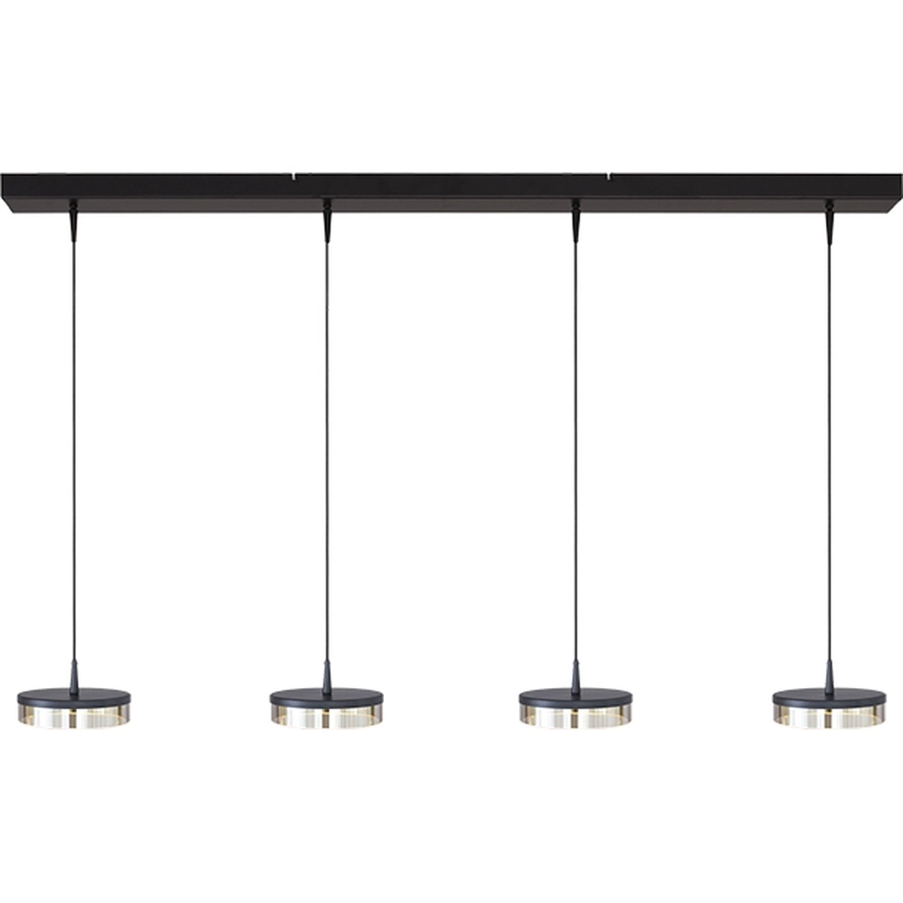 4-light pendant lamp Imperia 130cm black nickel
