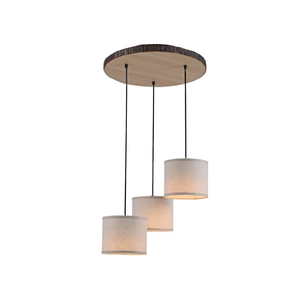 Country ceiling lamp Bark wood Just Light 4043689975937
