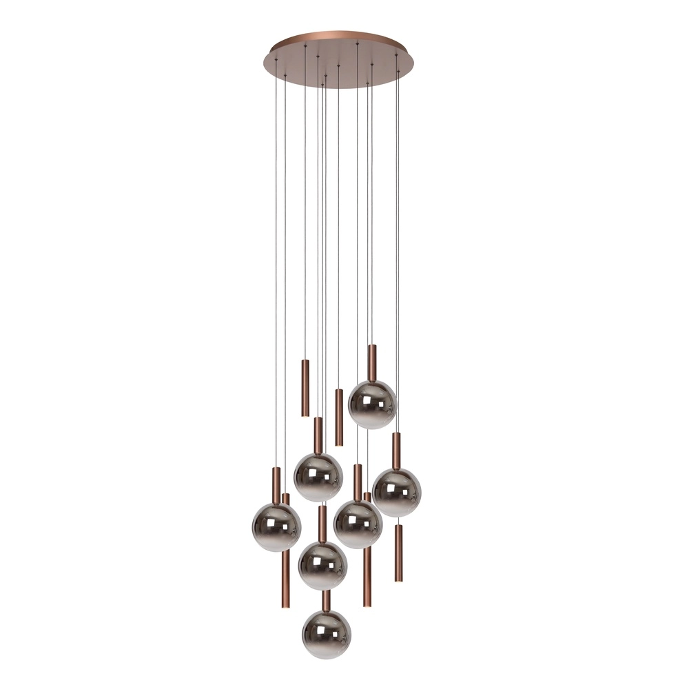 Design vide pendant lamp Jasmine copper 12-lights Premium by Lucide 5411212741271