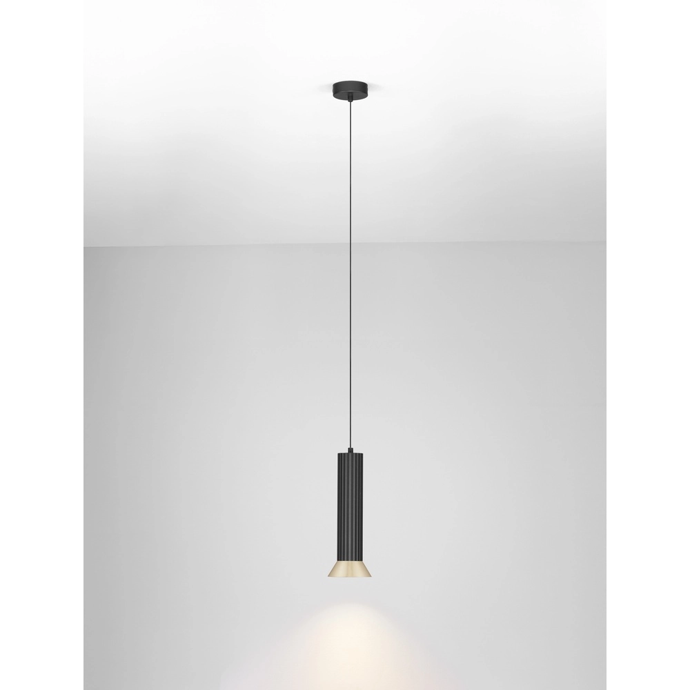 Pendant lamp Luvia black with gold Lyora 5212017475572