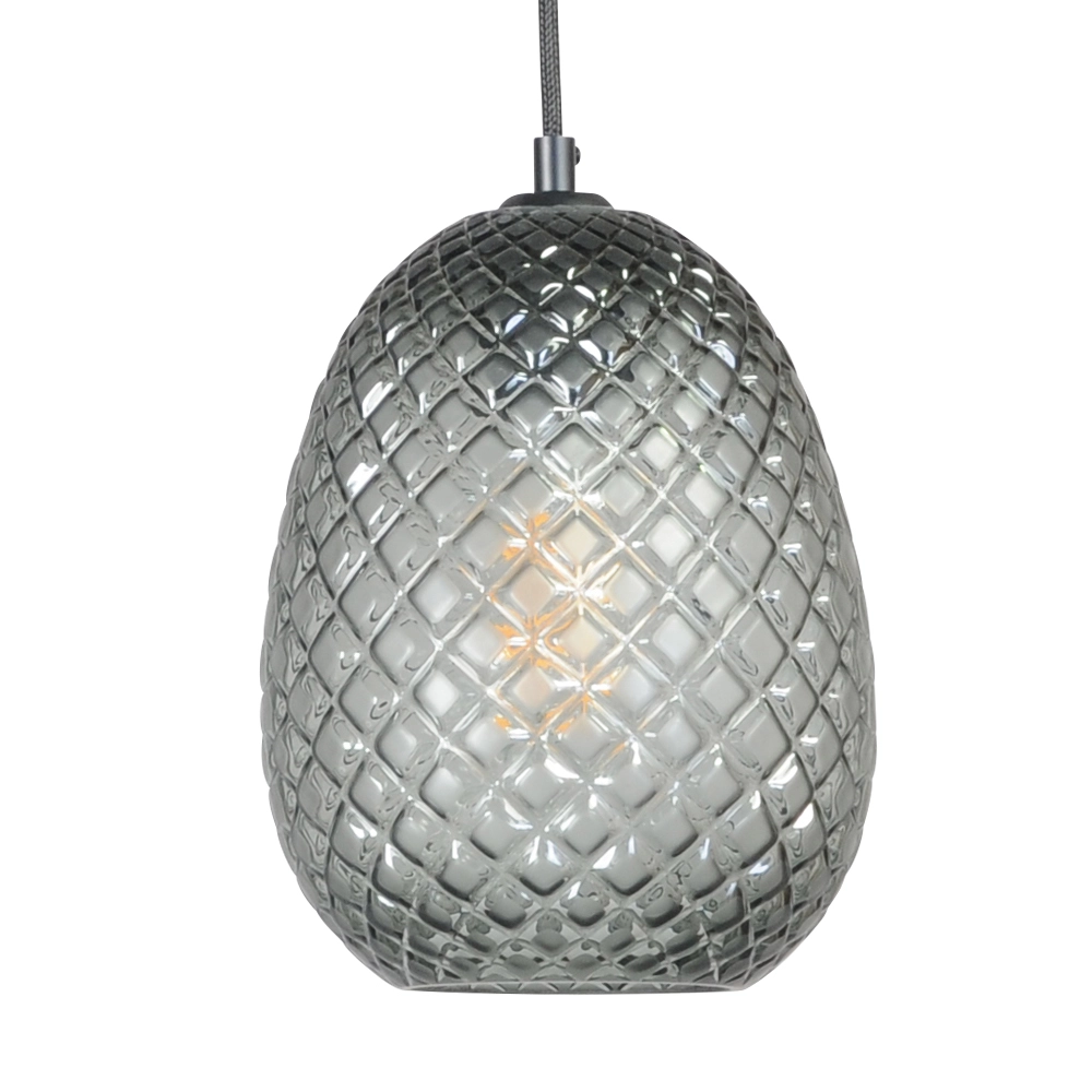 Black hanging lamp Pineapple 3-light with smoked glass Masterlight 8718121212739