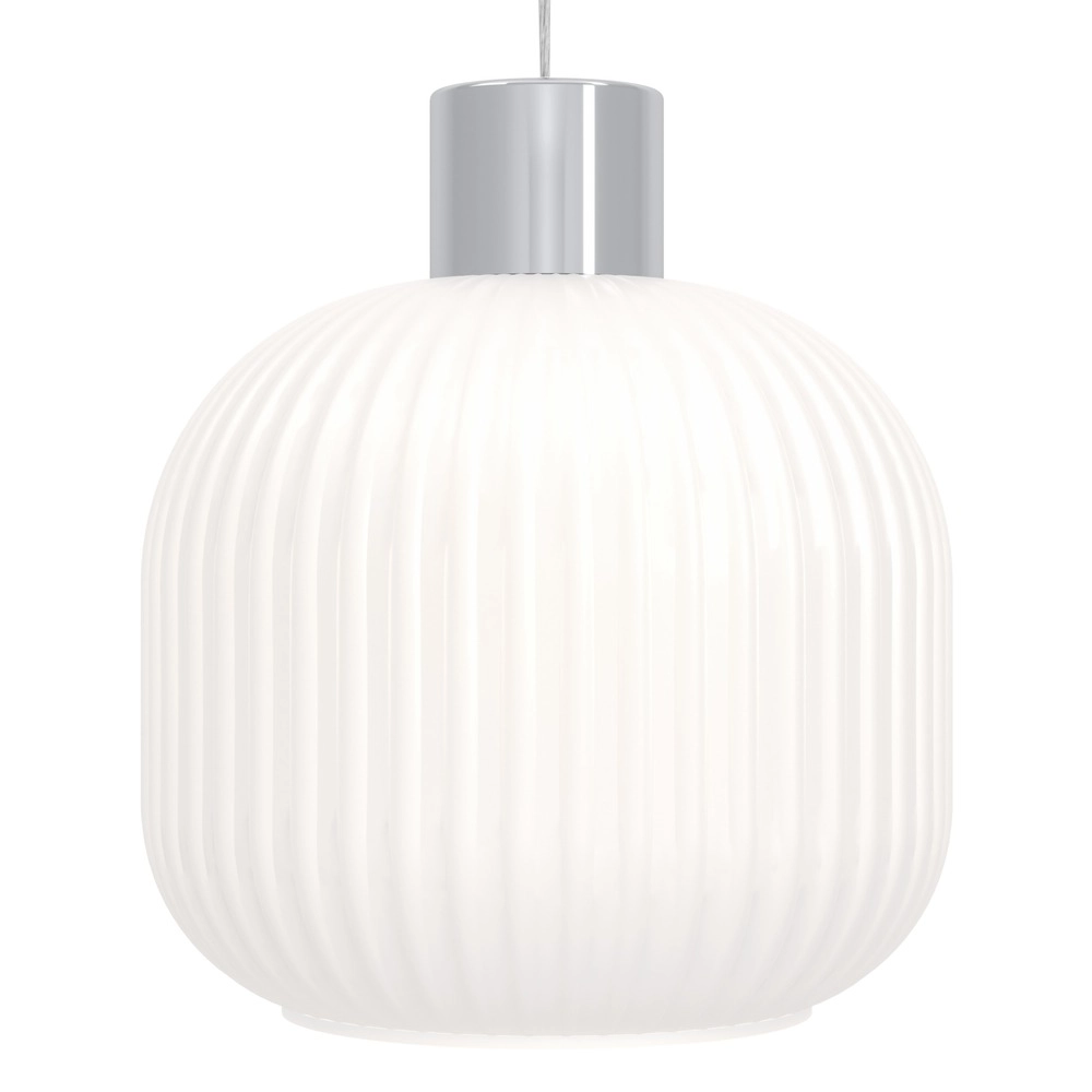 Design pendant lamp Dasmina chrome with white Ø 20cm