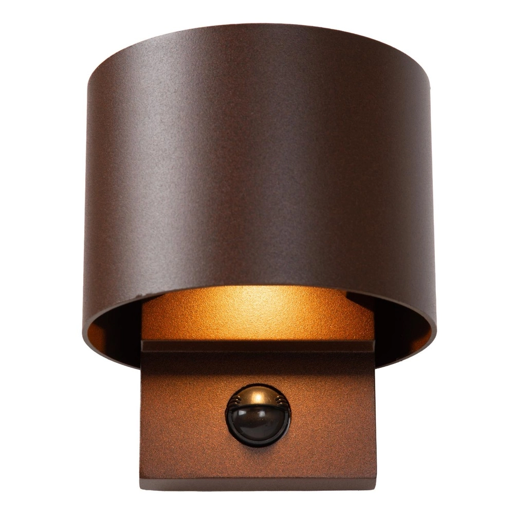 Round wall lamp Tadzio with sensor rust brown Lucide 5411212690258