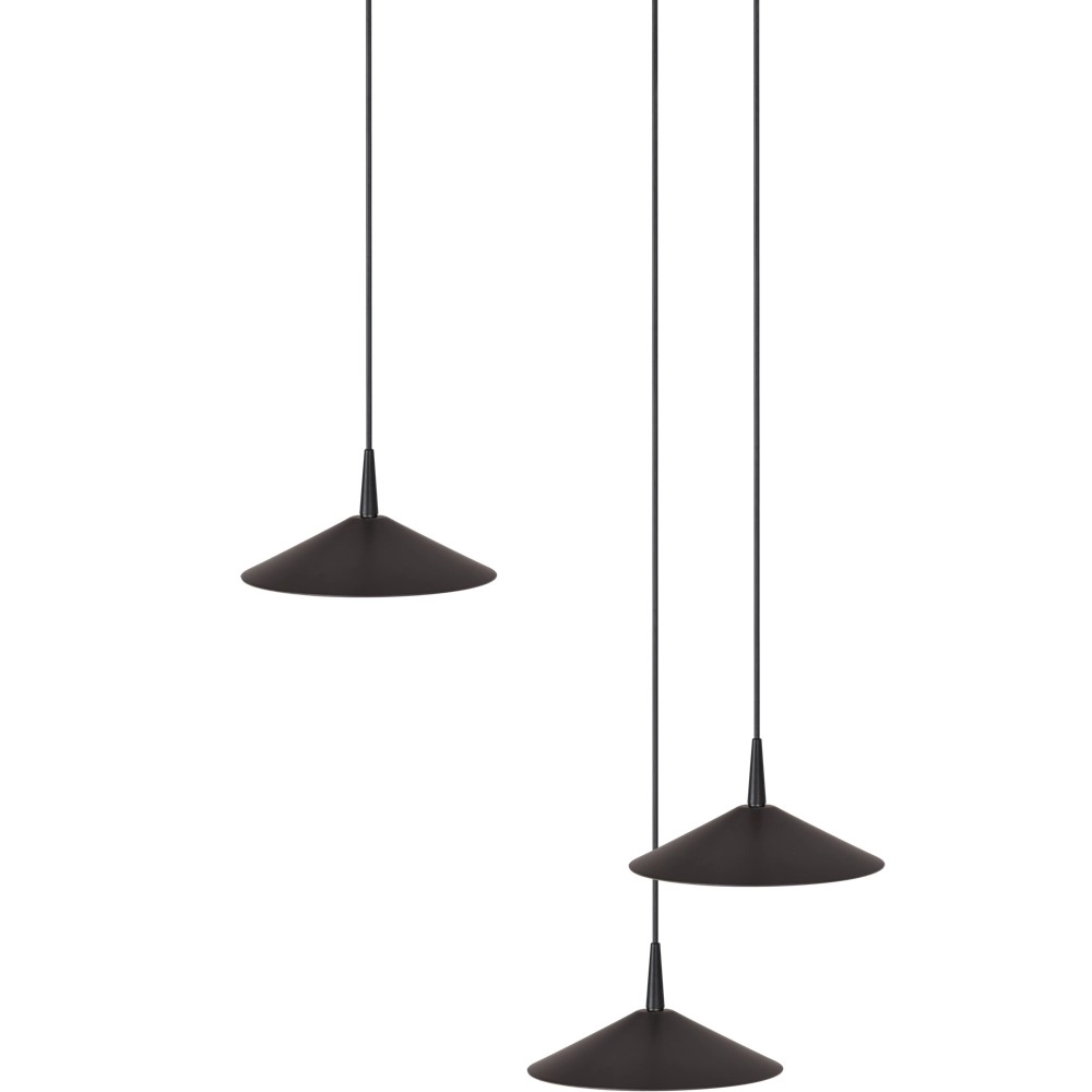 3-light pendant lamp Ceppo black Ø 18cm round Masterlight 8718121358628