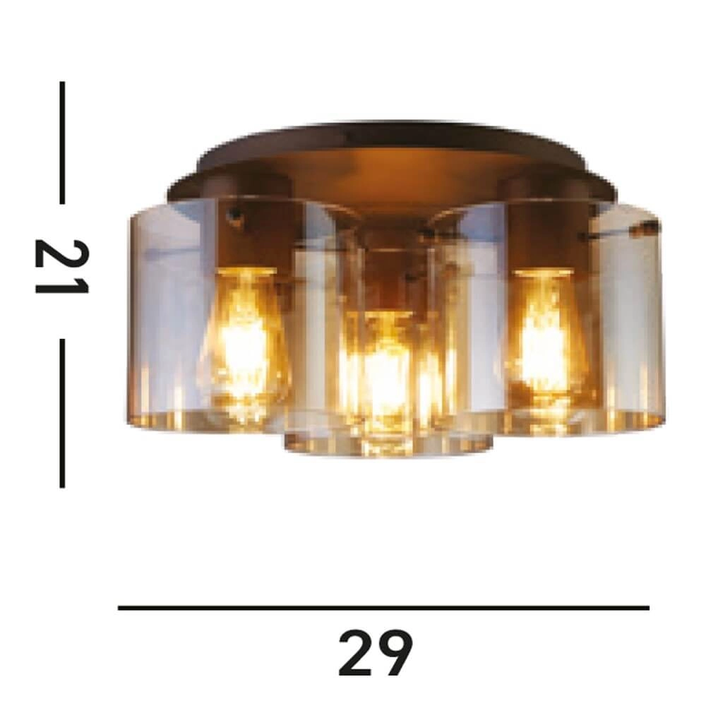 Ceiling lamp 3-lights Sweden Mocha Brown Searchlight 5053423271668