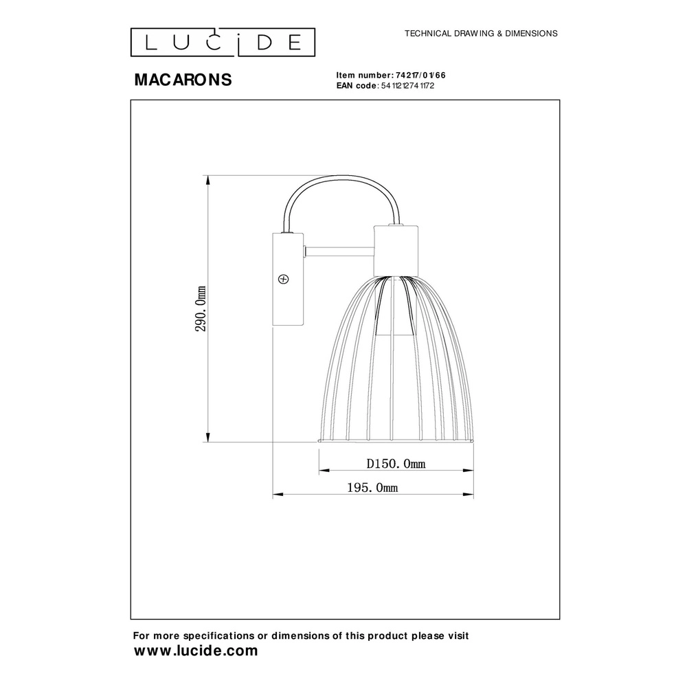 Wall light Macarons pink Lucide 5411212741172