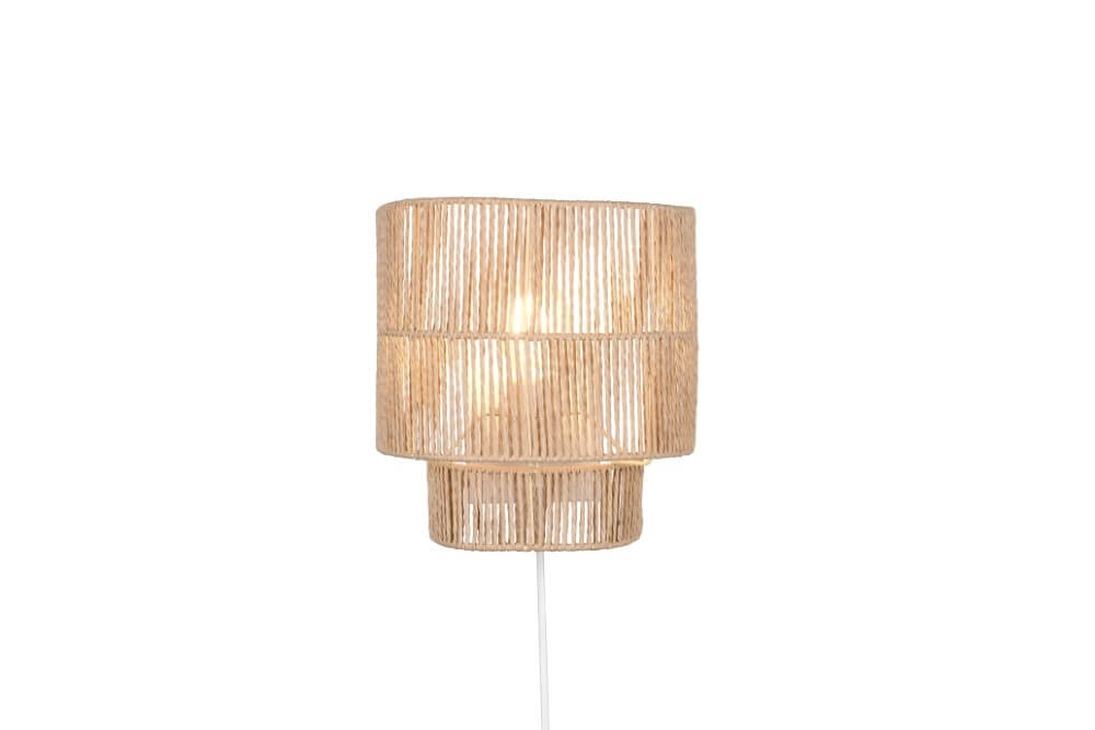 Japandi wall lamp Satna Rattan Trio 4017807636192
