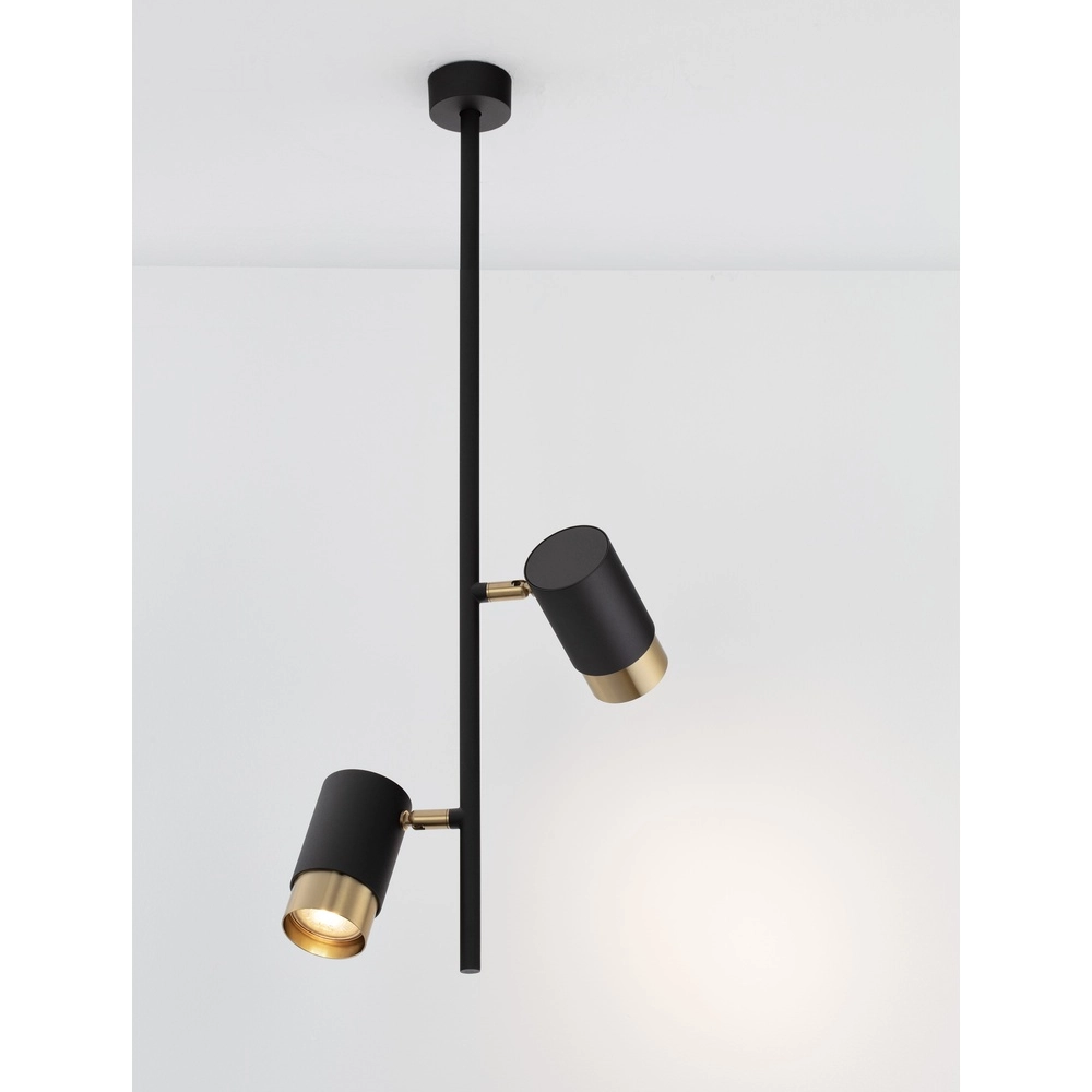 Ceiling lamp Pongo Double Black with Gold