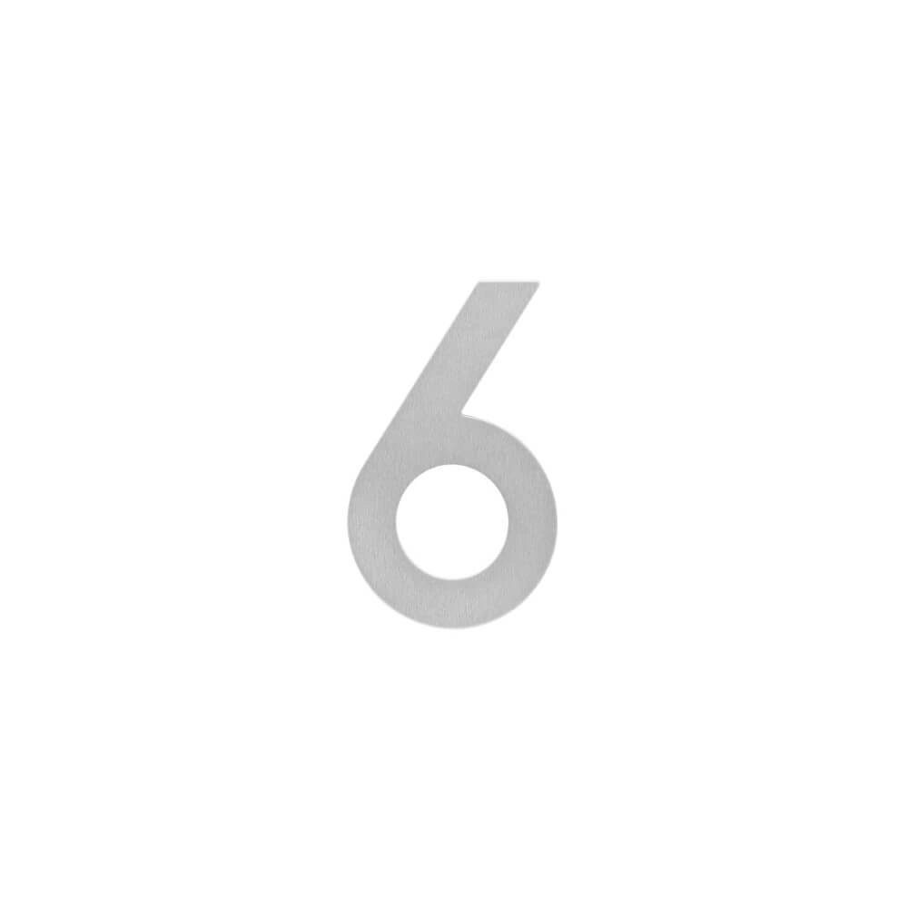 House number 6 Numbra 150x2mm stainless steel