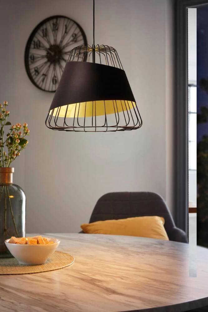 Pendant lamp Austell 43cm black with gold Eglo 9002759495091