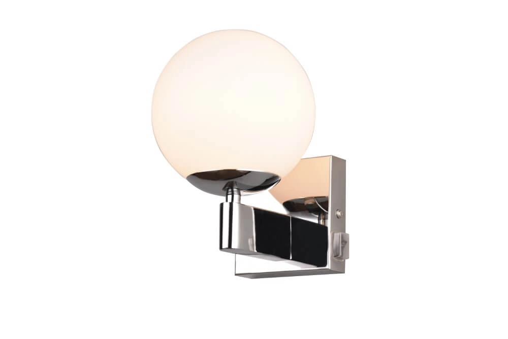 Wall lamp Kula chrome fixture with white glass Trio 4017807585278