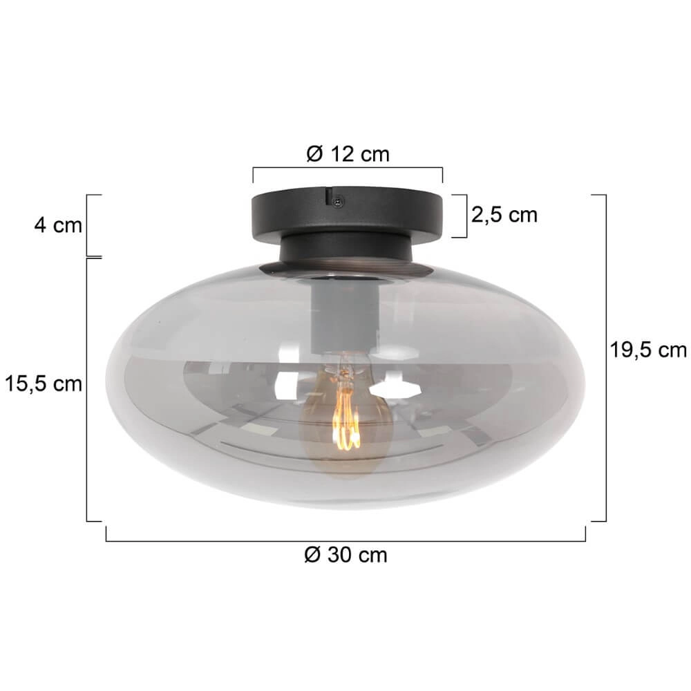 Glass ceiling lamp Reflexion oval Ø 30cm Steinhauer 8712746161335
