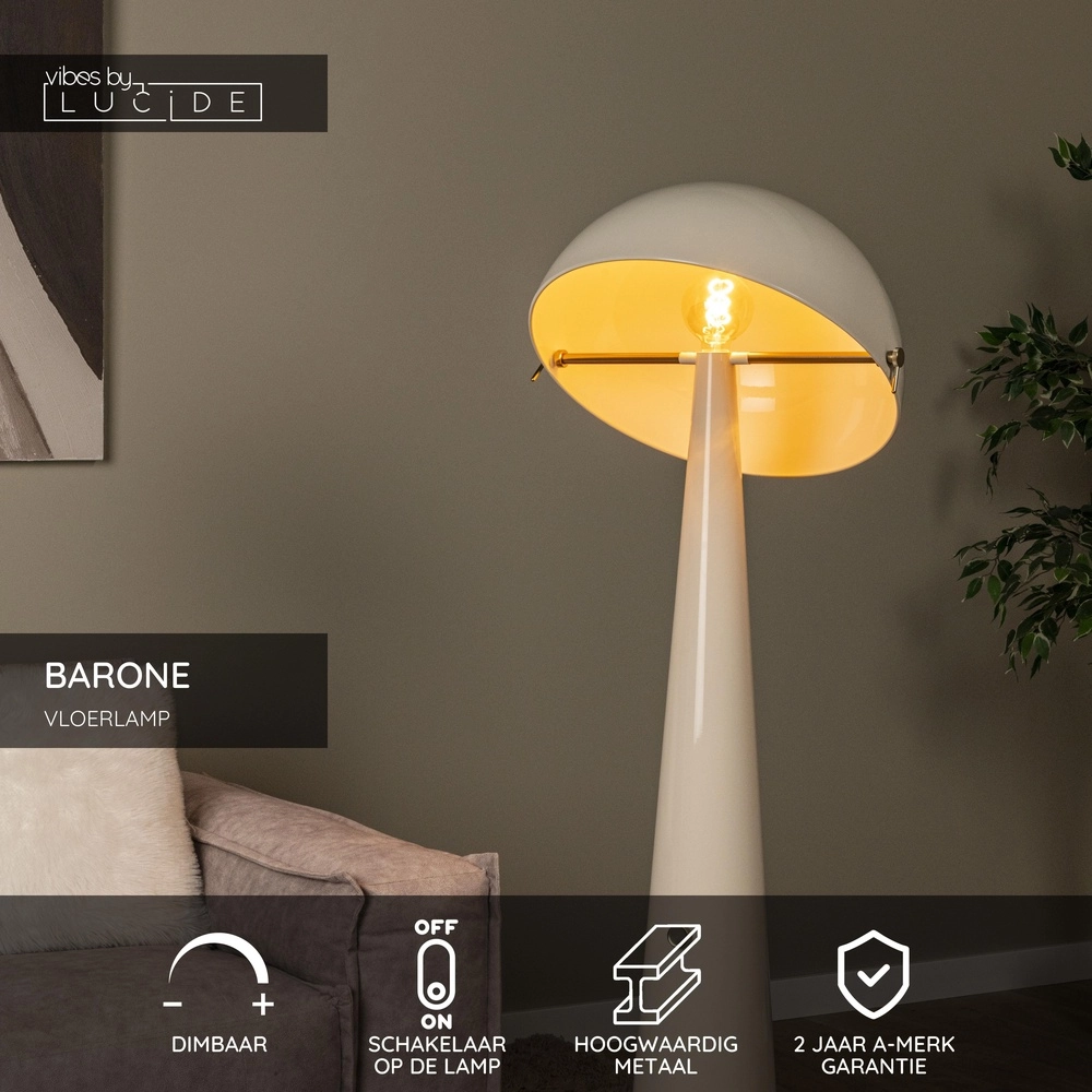 Floor lamp Barone cream Lucide Vibes 5411212650139