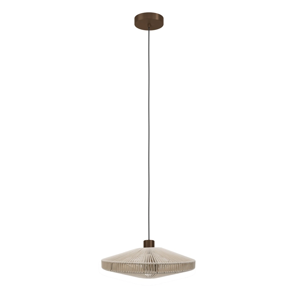 Japandi pendant lamp Orimini Ø 38cm - bronze with cream Eglo 9008606347827