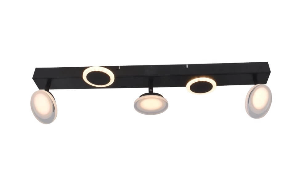 LED surface-mounted spotlight Meriza 5-light black