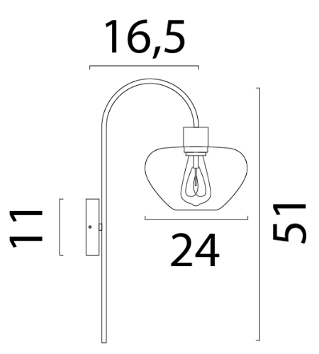 Wall lamp Genua brown with gold glass Masterlight 8718121398419
