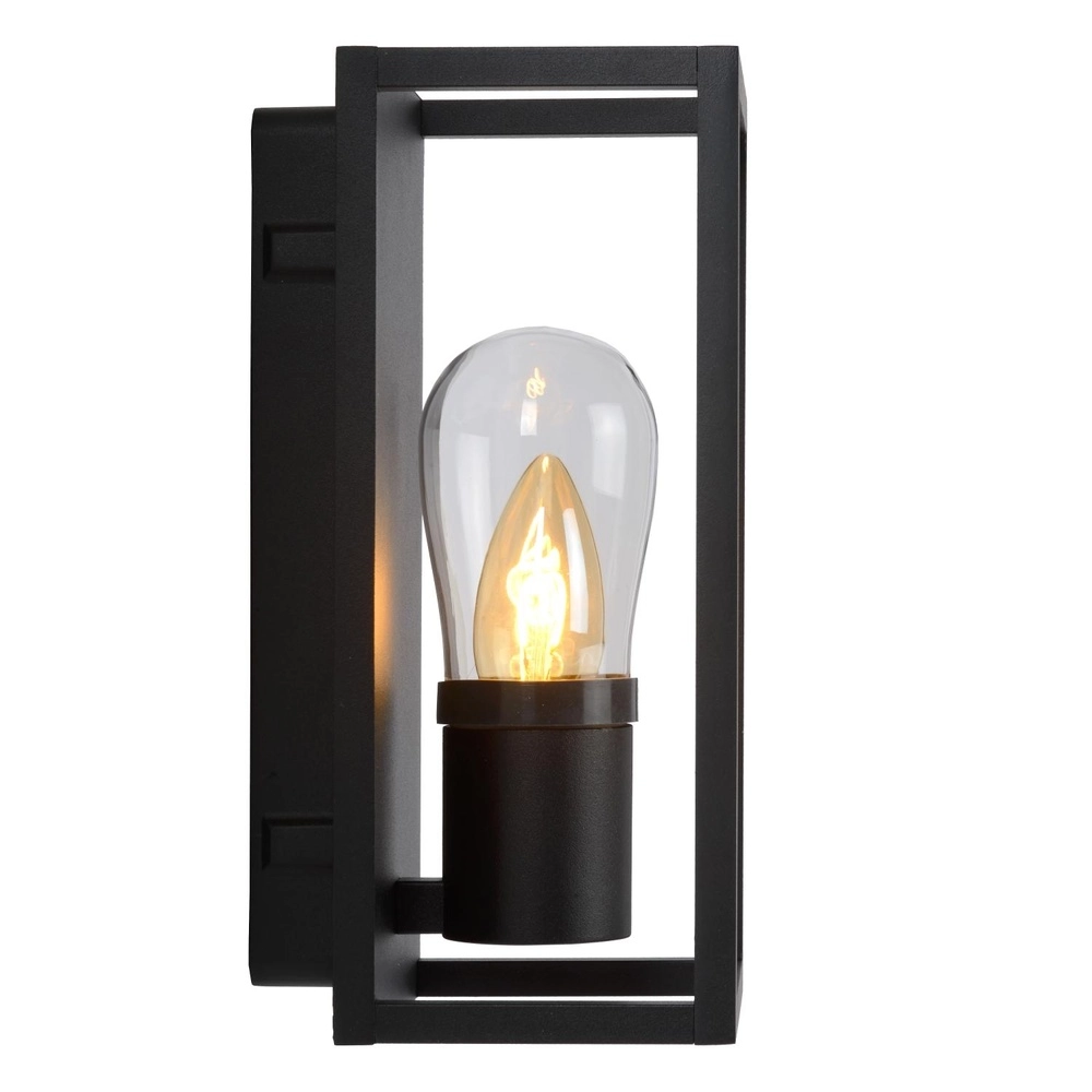 Black wall lamp Carlyn single bathroom IP54 Lucide 5411212271723