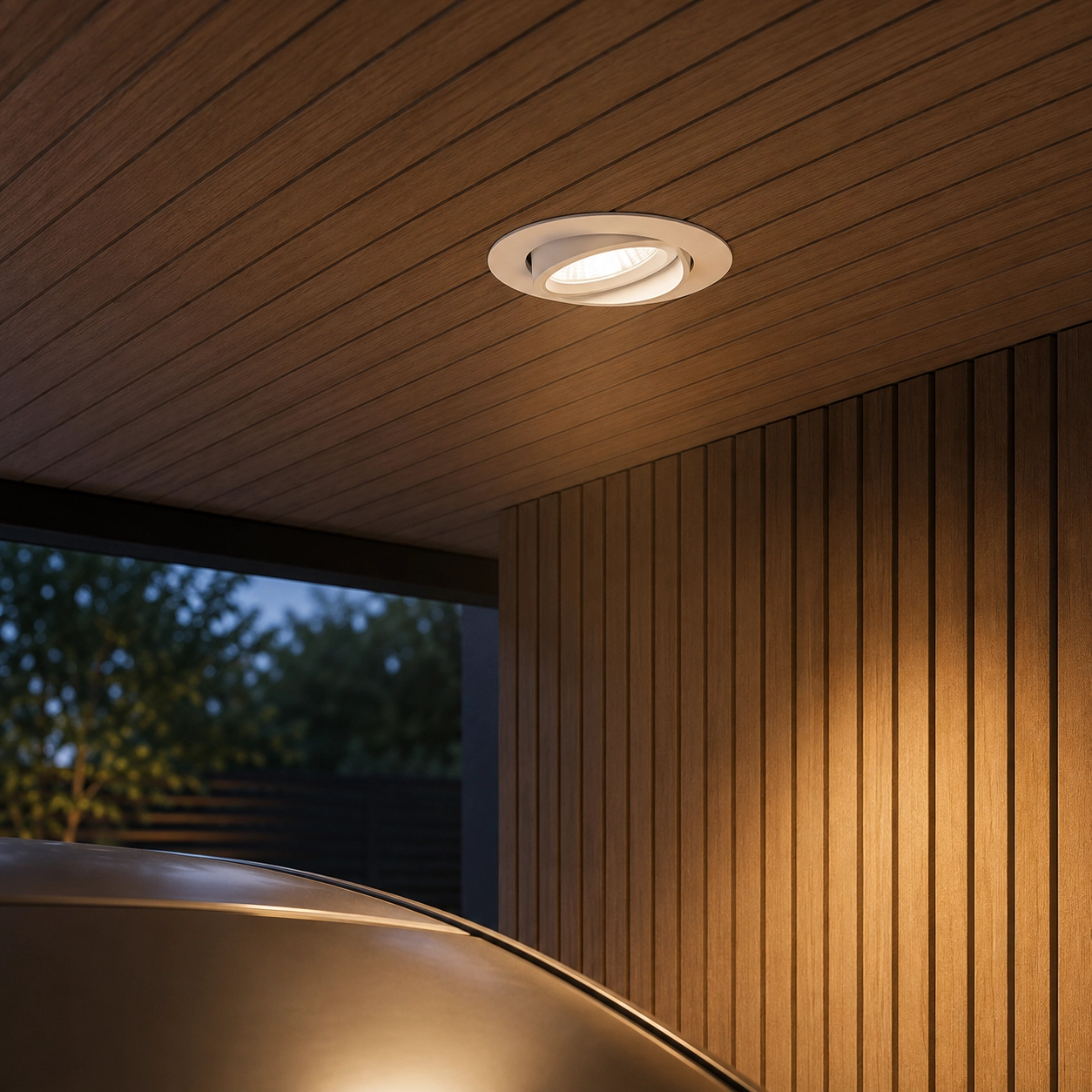 White recessed spotlight Blade Ø 9cm orientable