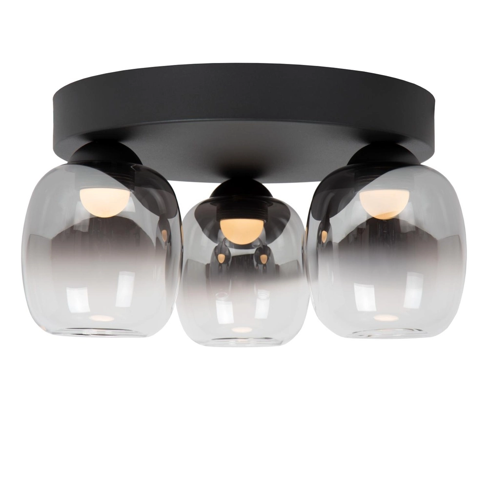 3-light ceiling lamp Tamino Black Lucide 5411212741233
