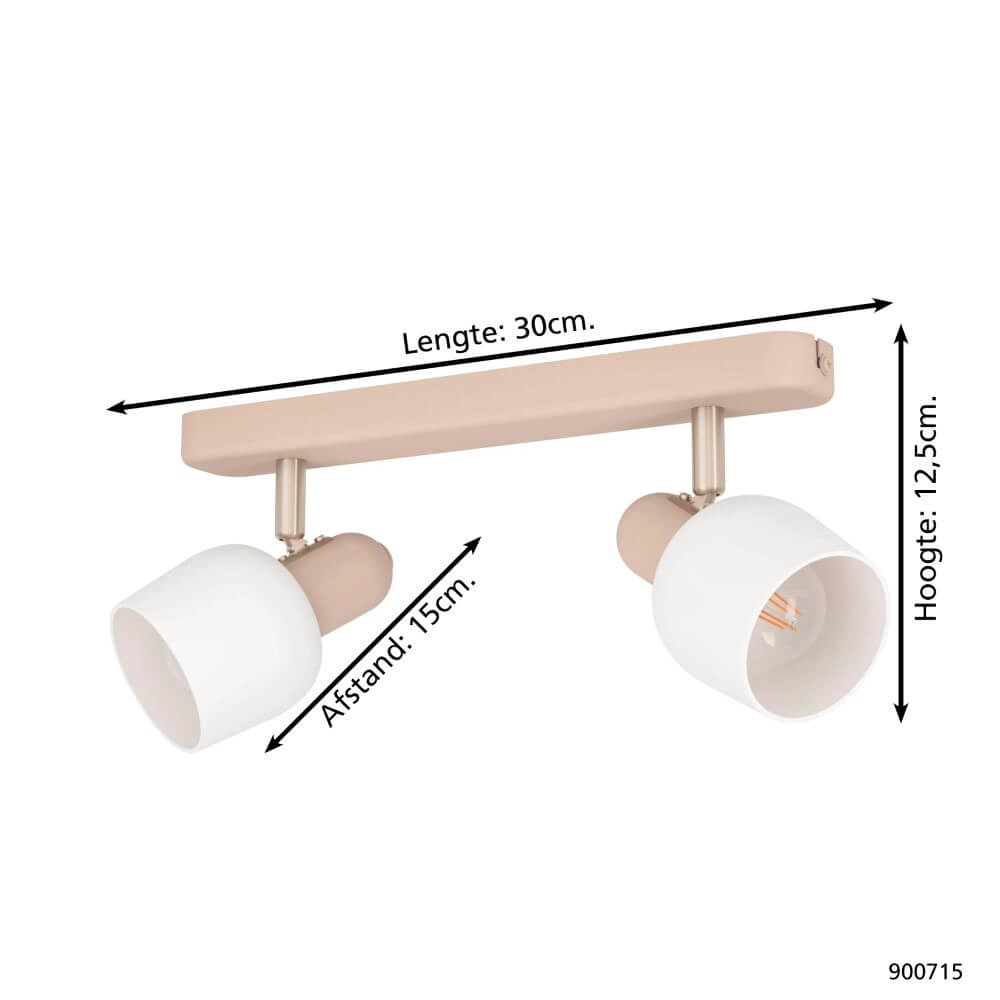 Japandi surface-mounted spotlight Corato 2-light Eglo 9008606262120