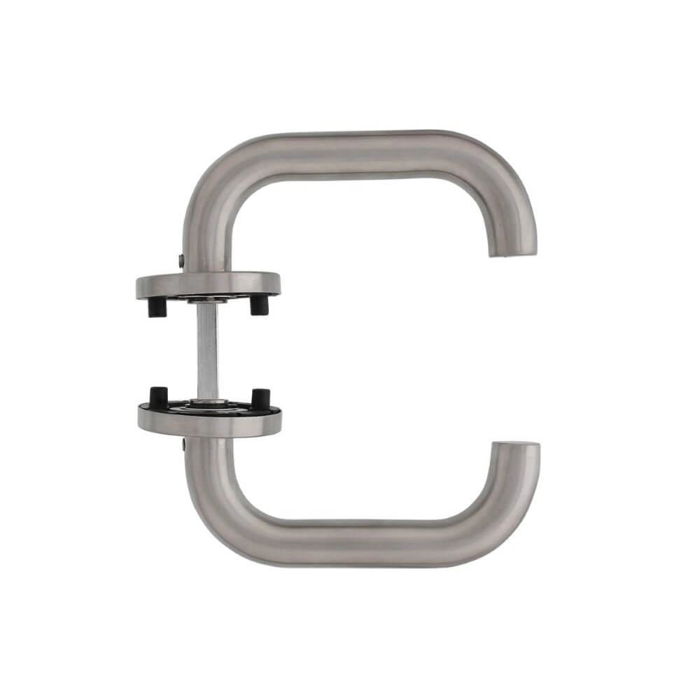 Door handle Rond on rosette stainless steel Intersteel 8714186087619
