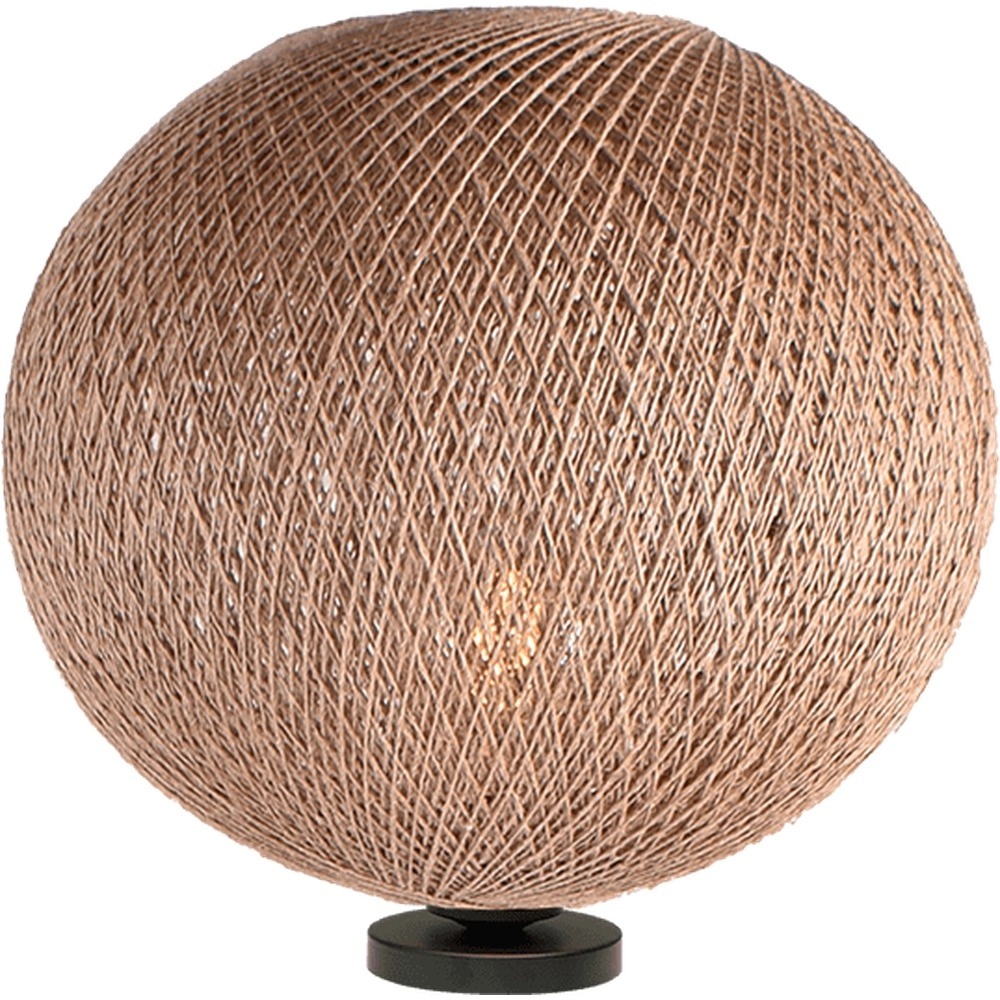 Table lamp Corda black with rattan Ø 40cm