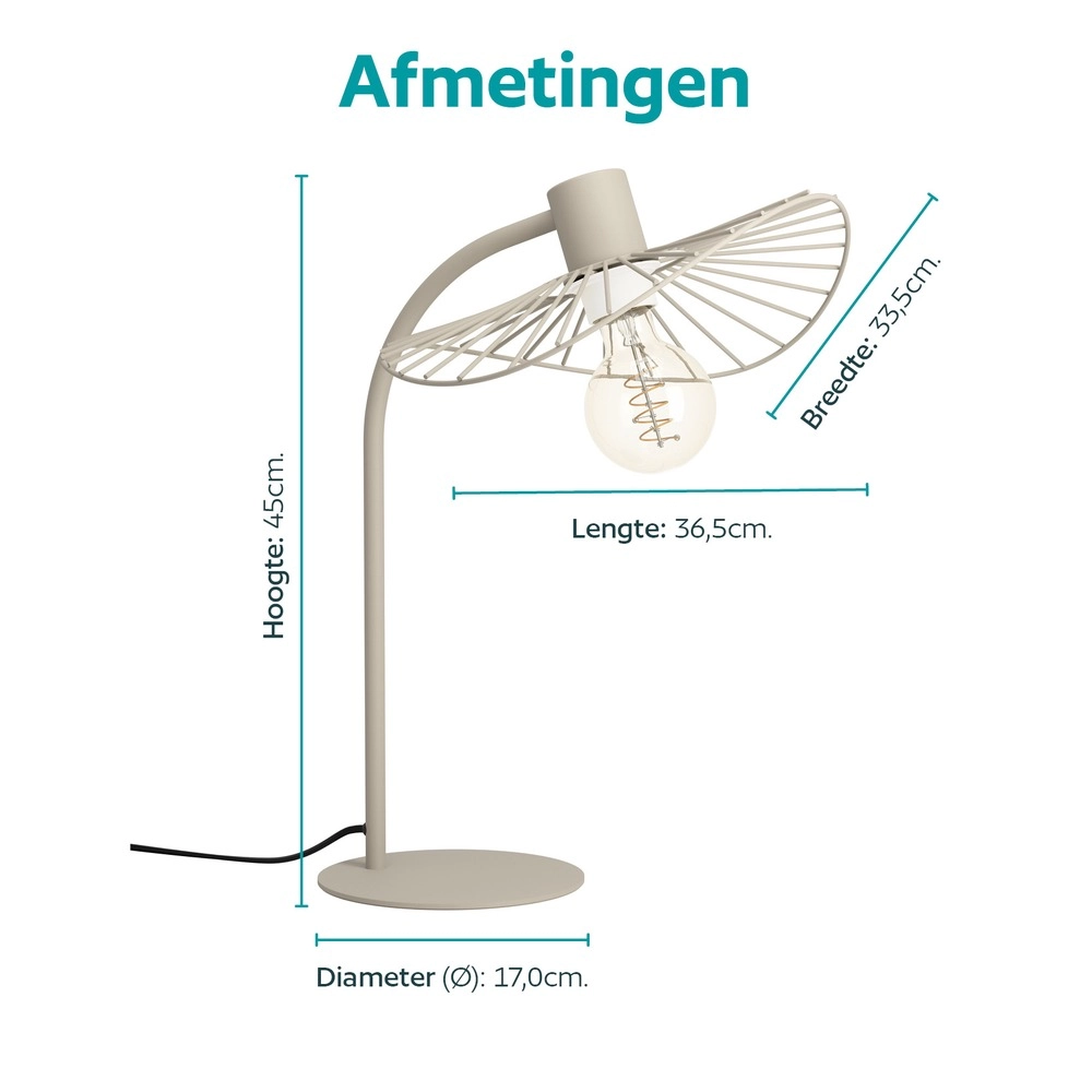 Design table lamp Arroturas sand brown