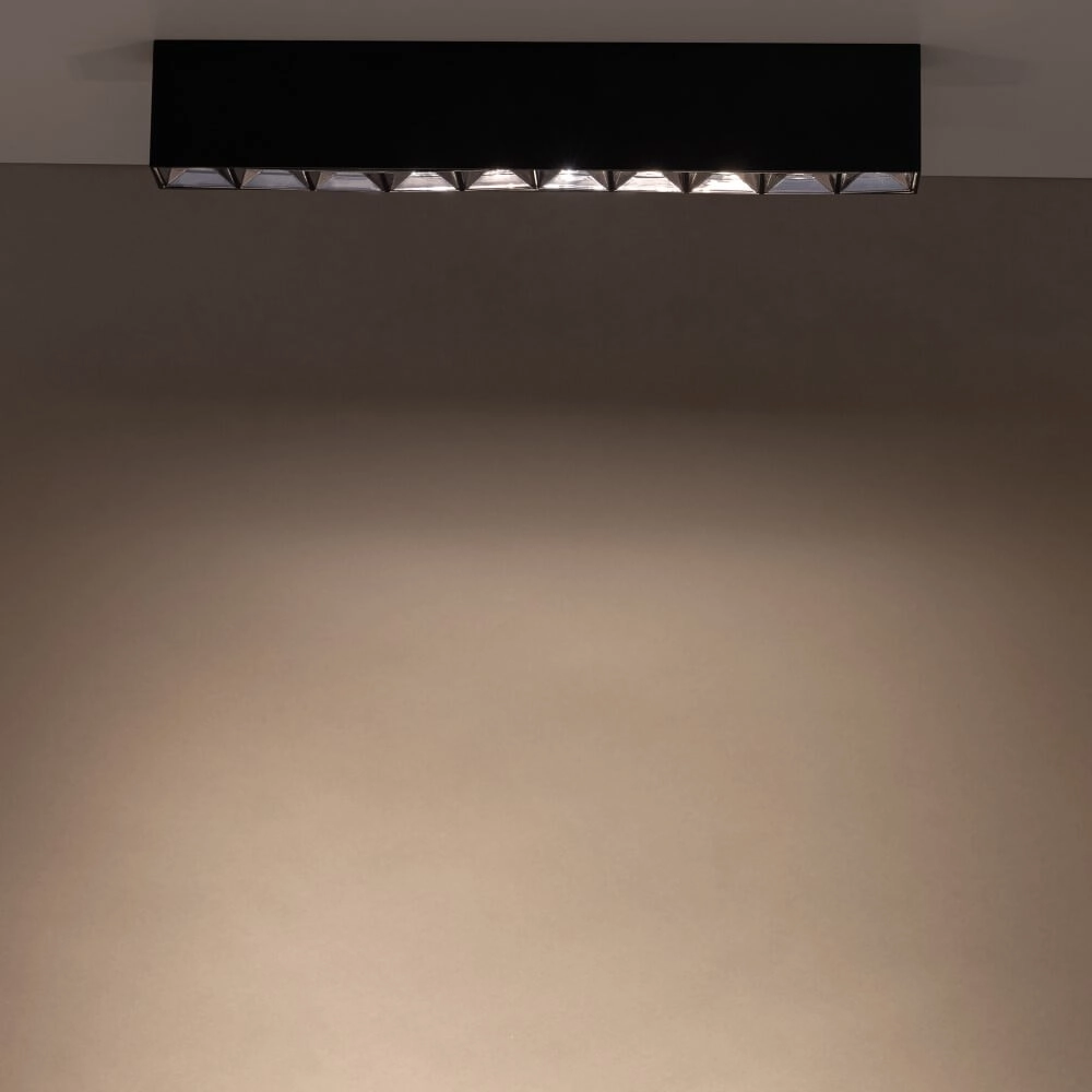 Black surface-mounted spotlight Midi Led 10x1 LEDs - 3000K Lyora 5903139100564